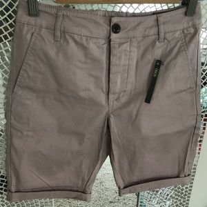 Mens ASOS Skinny Chino Shorts in Pale Mauve
